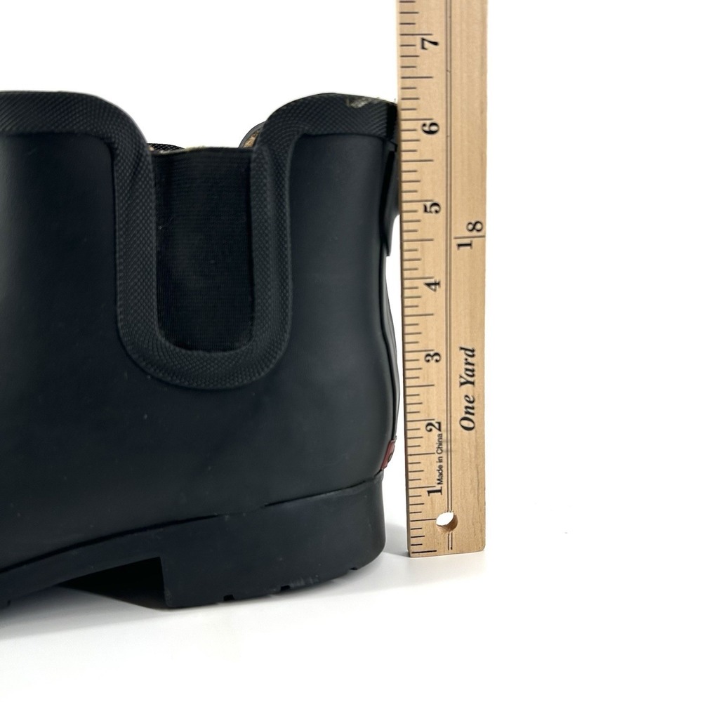 Chooka Rain Boots Womens 10 Chelsea Waterproof Black Fleece Lined Booties Rubber - Picture 5 of 10